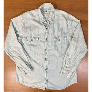 Barn Fly Trading Western Shirt Men’s Large Pearl Snap Longhorn Print Jacquard